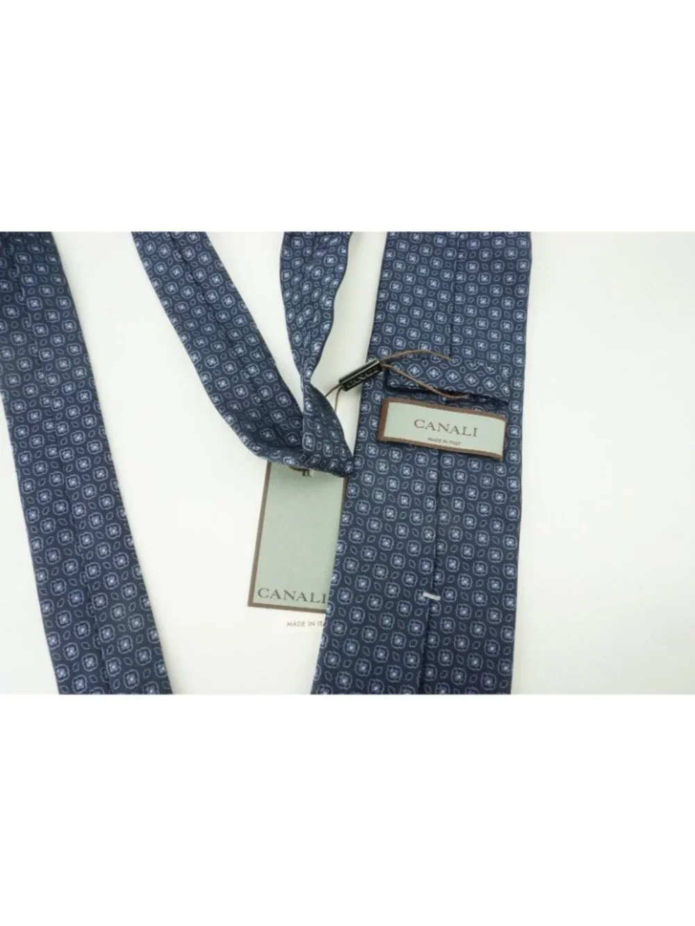 Canali Indigo Baby Blue Ditsy Micro Floral Tie Brand New With Tags